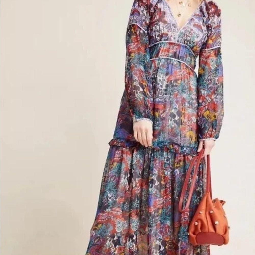 NWT Anthropologie Maeve Annabella Maxi floral Dress sz 10 NEW Orig $178 Boho